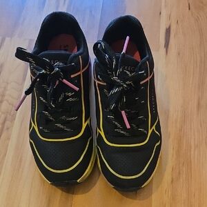 Skechers Black Sneakers with Yellow and Pink Highlights